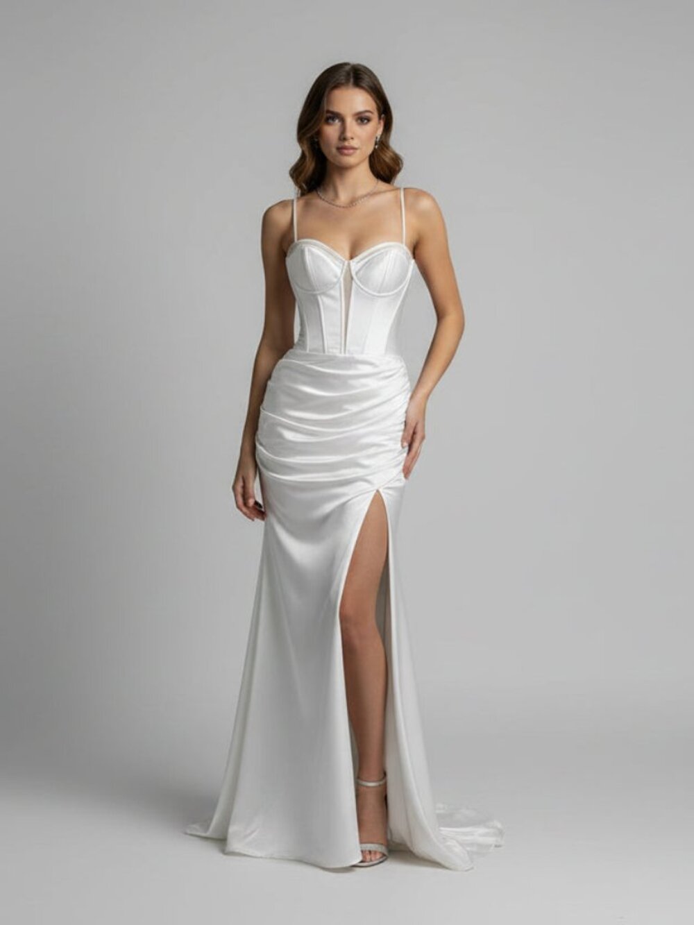 LaFemme white satin dress, size 4